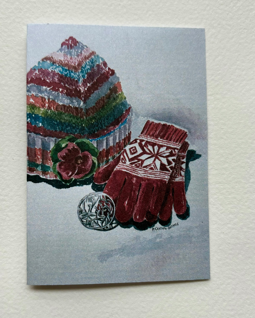 Holiday Hat & Gloves | Hand Cut Card