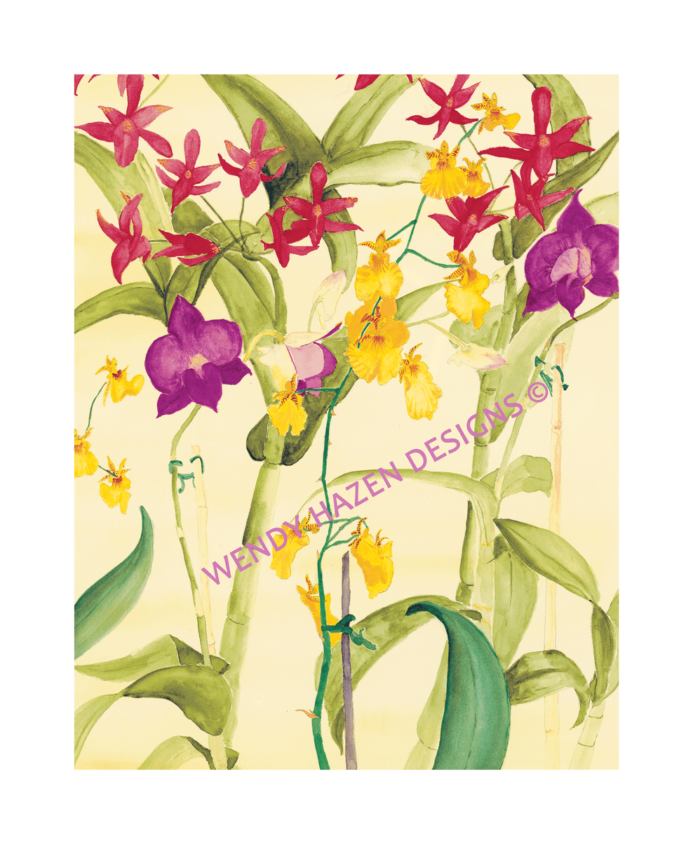 Floral Lithograph Prints 11x14 - Coastal Art - Wendy Hazen Designs