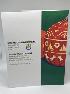 Seaside Carved Pumpkins-Holiday | Hand Cut Cards