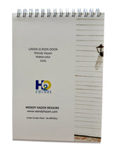 Load image into Gallery viewer, Back of Green Screen Door Note Pad with ordering information