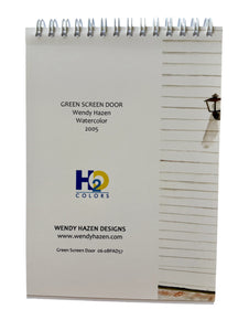Back of Green Screen Door Note Pad with ordering information