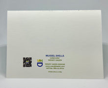 Load image into Gallery viewer, The ordering information for the Mussel Shells Hand Cut Card.