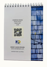 Load image into Gallery viewer, Back of the Starfish House Note Pad with all the ordering information and QR code