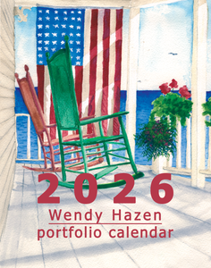 A BOATHOUSE VIEW OF THE WATER WITH TWO ROCKING CHAIRS THAT ARE BEGGING FOR YOU TO SIT DOWN AND NJOY THE GERANIUMS AND BOAT TRAFFIC SAILING BY.