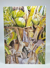 Load image into Gallery viewer, This is the top of a Palm tree outside my home when I lived in Florida.  There is a bit of the sky peeking through, but if you start searching there are 11 coconuts.
