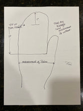 Load image into Gallery viewer, How to measure your hand for custom knit mittens