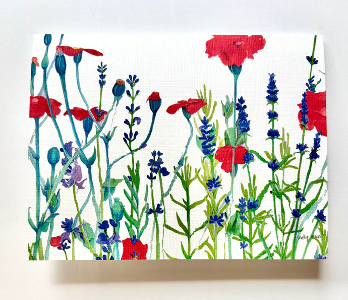 Rose Campion & Lavendar-Floral | Hand Cut Card