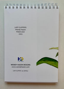 This is the back view of the lady slipper notepad.