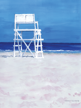 Load image into Gallery viewer, On a deserted Nantucket beach in October there was this lifeguard stand looking to the sea .