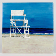 Load image into Gallery viewer, Lifeguard Stand Looking to the Sea with a storm on the horizon.