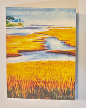 Load image into Gallery viewer, The  Mousam River meeting the Atlantic ocean with a marsh view towards the sea.