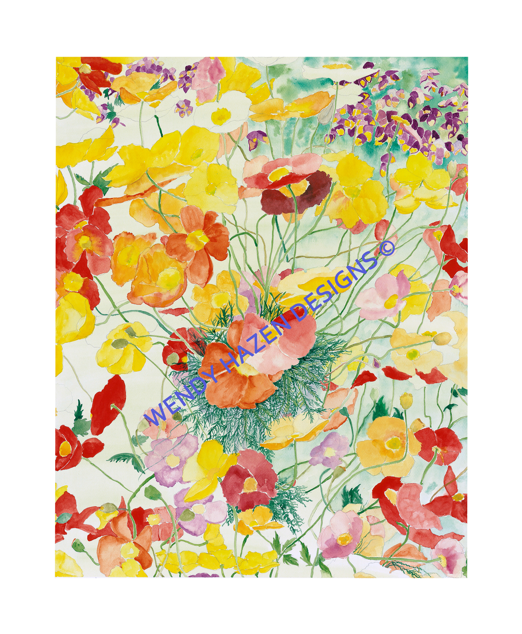 Colorful Poppies | Giclee` Prints