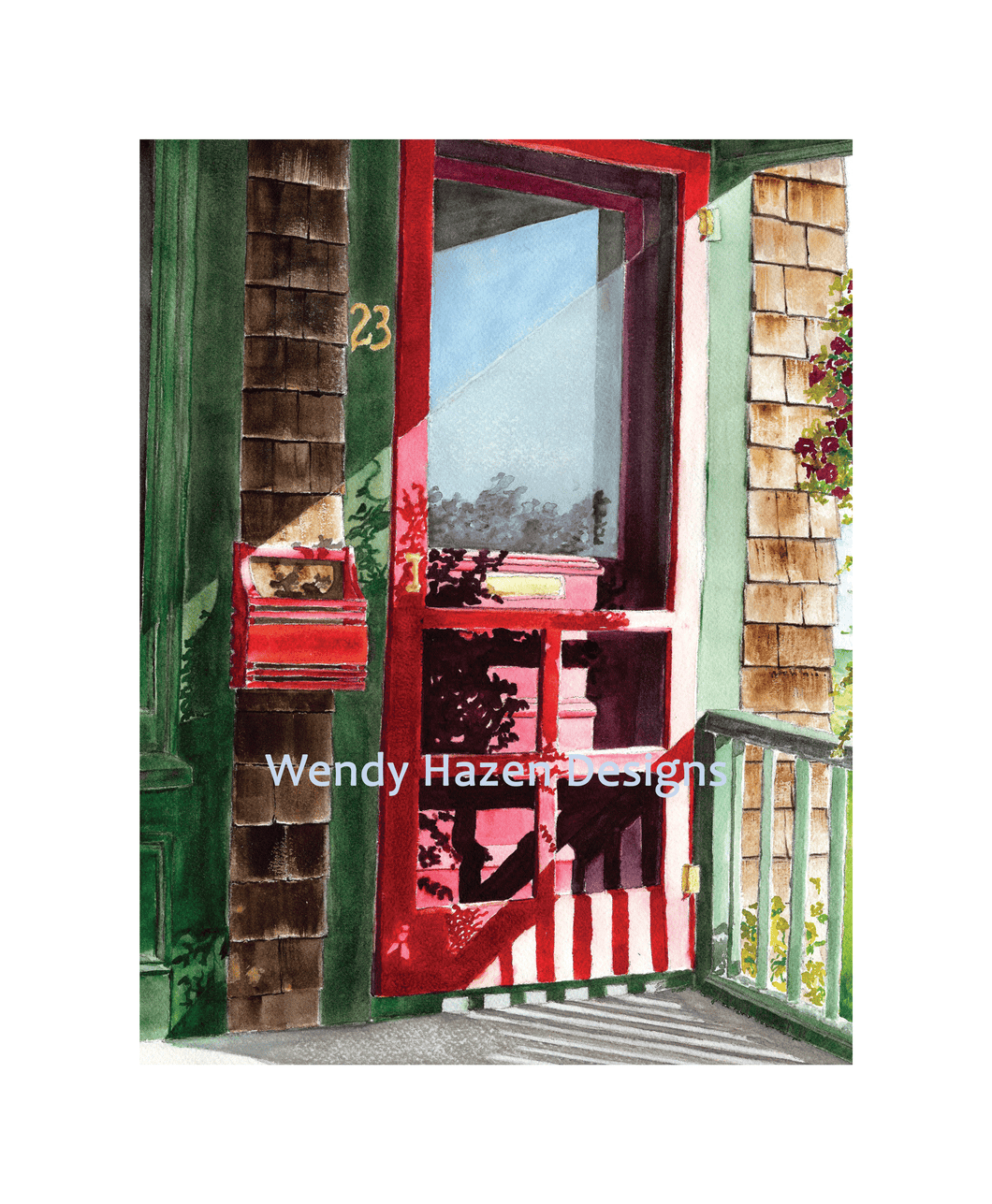 Red Screen Door - Watch Hill, RI | Giclee` Prints