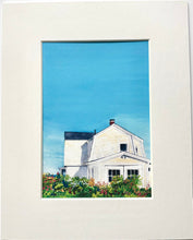 Load image into Gallery viewer, A matted sample of a 5"X 7" opening with a 1.5" border of white mat around the summer house known as "Old Friend."
