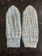 Load image into Gallery viewer, Hand knit pattern called the wave.  Knit with cashmere and alpaca wool on #1 needles