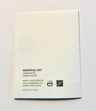 Load image into Gallery viewer, Back of a greeting card with text and a QR code on a white background