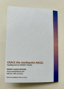 Grace the Holiday Needlepoint Angel  | Hand Cut Card