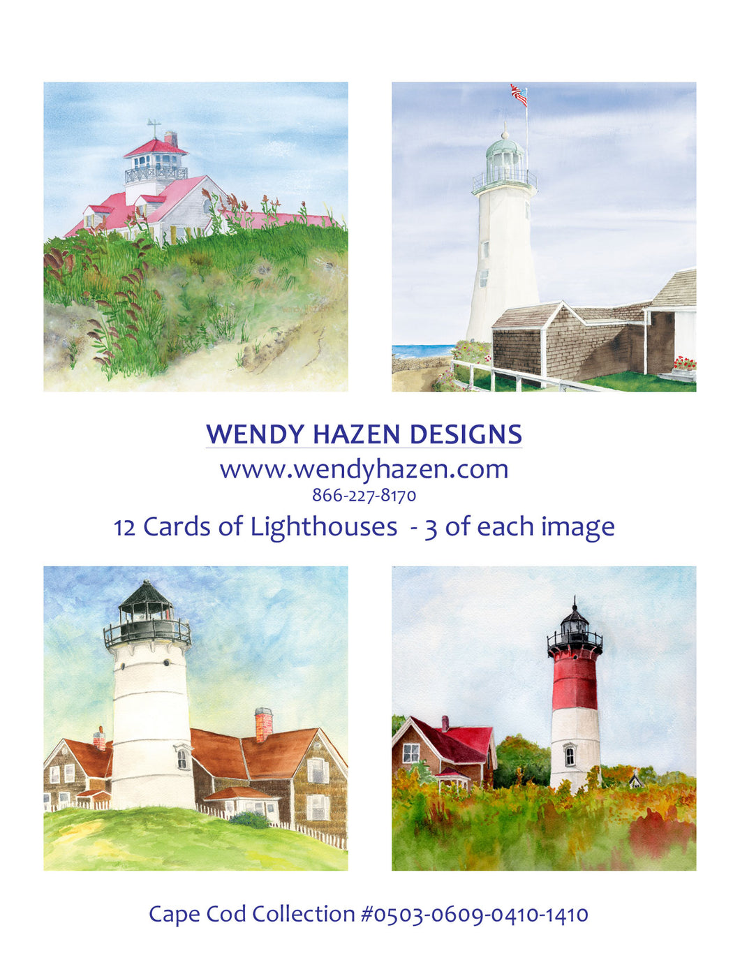 Lighthouses ~ Cape Cod | Hand Cut Cards