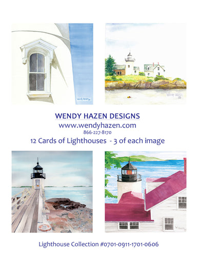 Lighthouses ~ Maine & NH | Hand Cut Cards