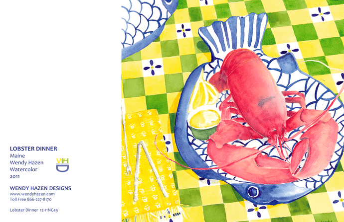 Lobster Dinner - Coastal  |  Hand Cut Cards