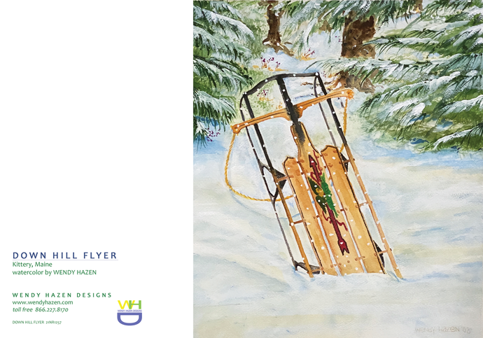 Holiday Sled | Hand Cut Card