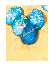 Load image into Gallery viewer, Easter eggs on the beach for the annual Easter Egg Hunt.  And so decorative in great colorful blues with different motifs on each egg