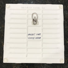 Load image into Gallery viewer, Back of Nauset Lighthouse Plain Tile with the silver hanger and the 4 &#39;bumpons&#39;