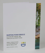 Load image into Gallery viewer, back of the Norton Pond Bridge for re-order information