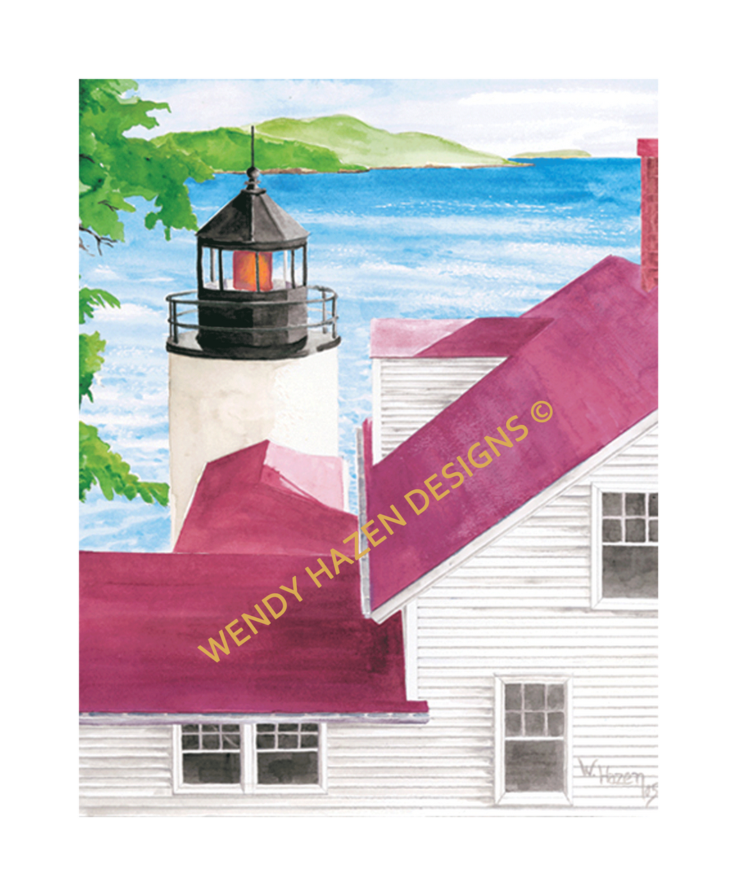Bass Harbor Head Light is in Tremont, Maine looking towards Swan Island
