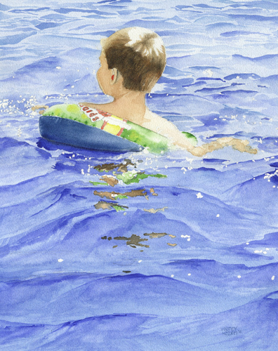 First Swim  |  Original Watercolor
