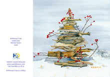 Load image into Gallery viewer, A hand-cut greeting card depicting a driftwood tree adorned with red berries, created by artist Wendy Hazen.