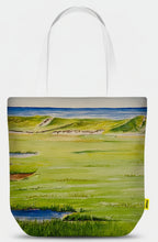 Load image into Gallery viewer, A canvas bag with the sand dunes and path to Great Island in Wellfleet on Cape Cod.  The same design on both sides