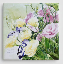Load image into Gallery viewer, Lisianthus Flowers resembles roses. plain tile without a frame