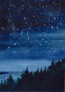 Starry, Starry Night inspired by a moon light cruise on the coast of Maine notepad with 100 blank pages