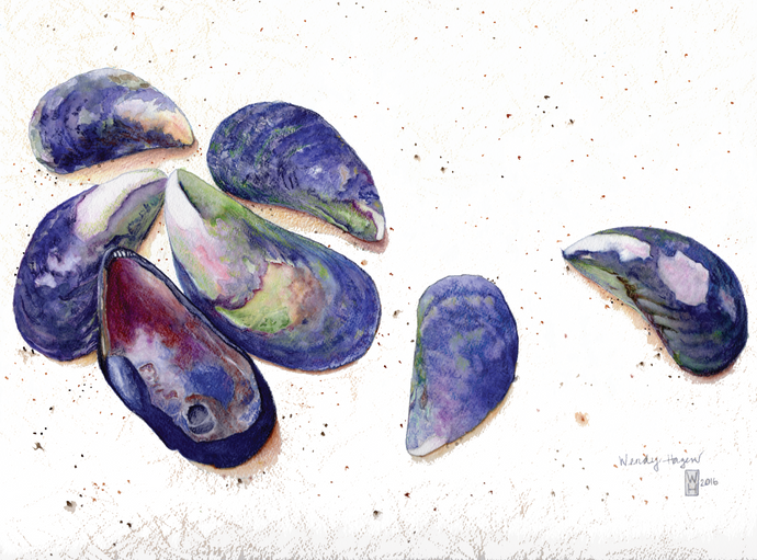Mussell Shells; bringing a little bit of the shore to the decorative table