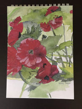 Load image into Gallery viewer, Red Poppies notepad with 100 blank pages