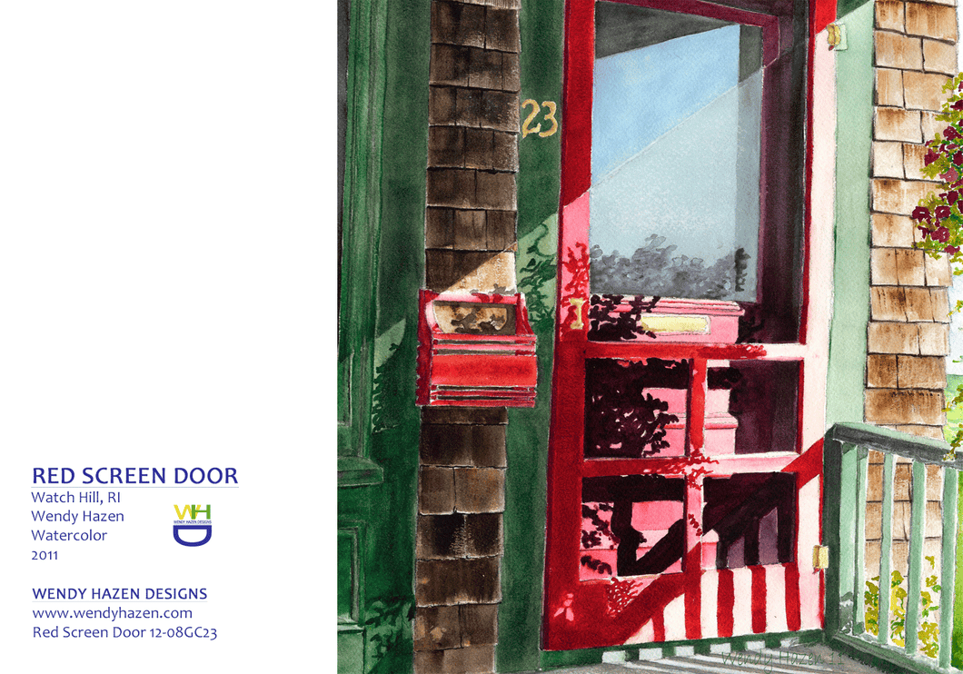Watch Hill, RI. Screen Door | Hand Cut Cards