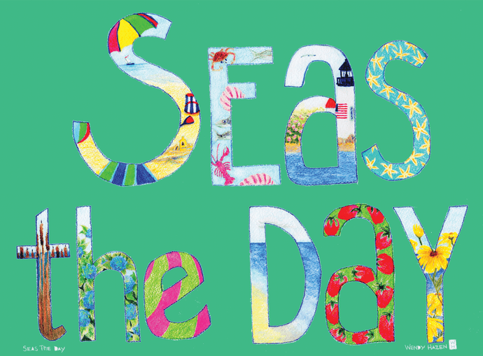 The Beach or ocean version of 'Seas the Day'