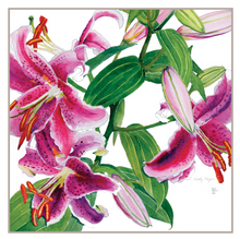 Load image into Gallery viewer, Star Gazer Lilies on Tile without a frame
