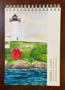 Back of Nubble Lighthouse note pad with 100 blank pages
