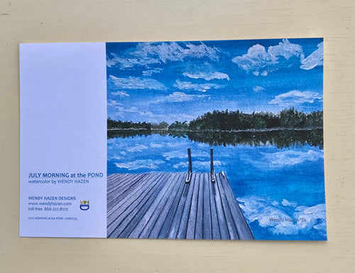 July Morning at the Pond-Lake Life | Hand Cut Card